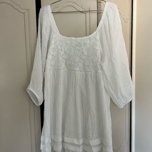 Womens white off the shoulder boho dress